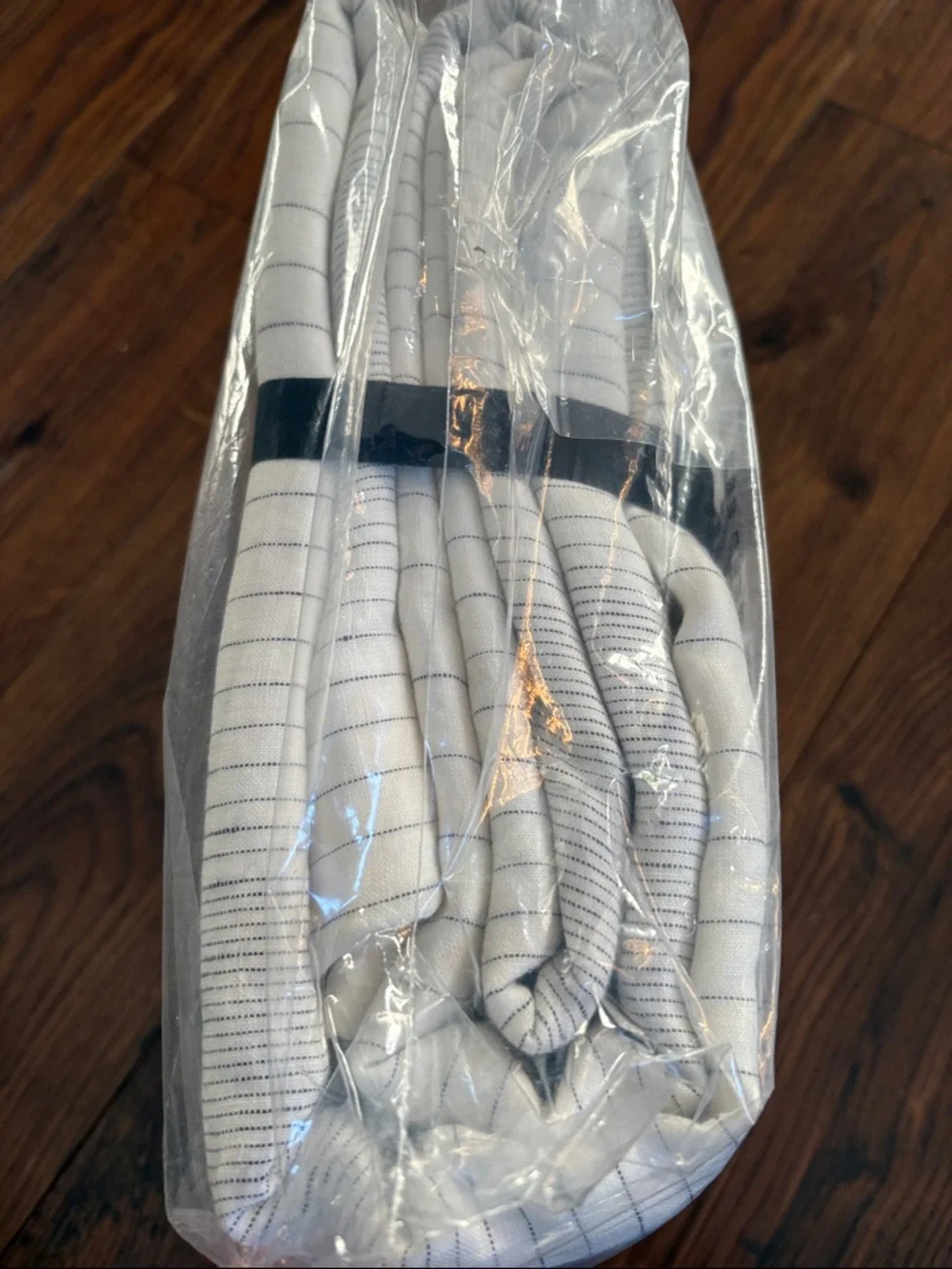 New West Elm White and Black Thin-Stripe Duvet Cover